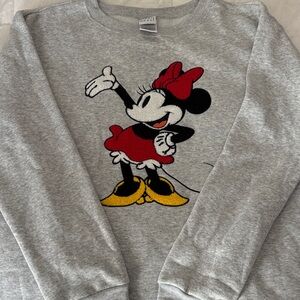 Disney Gray Sweatshirt  Minnie Mouse Patch